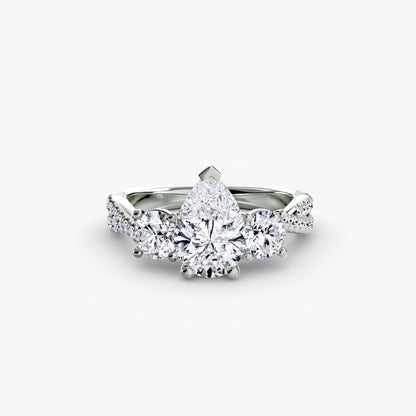 natural round diamond 0.77ct band profile view