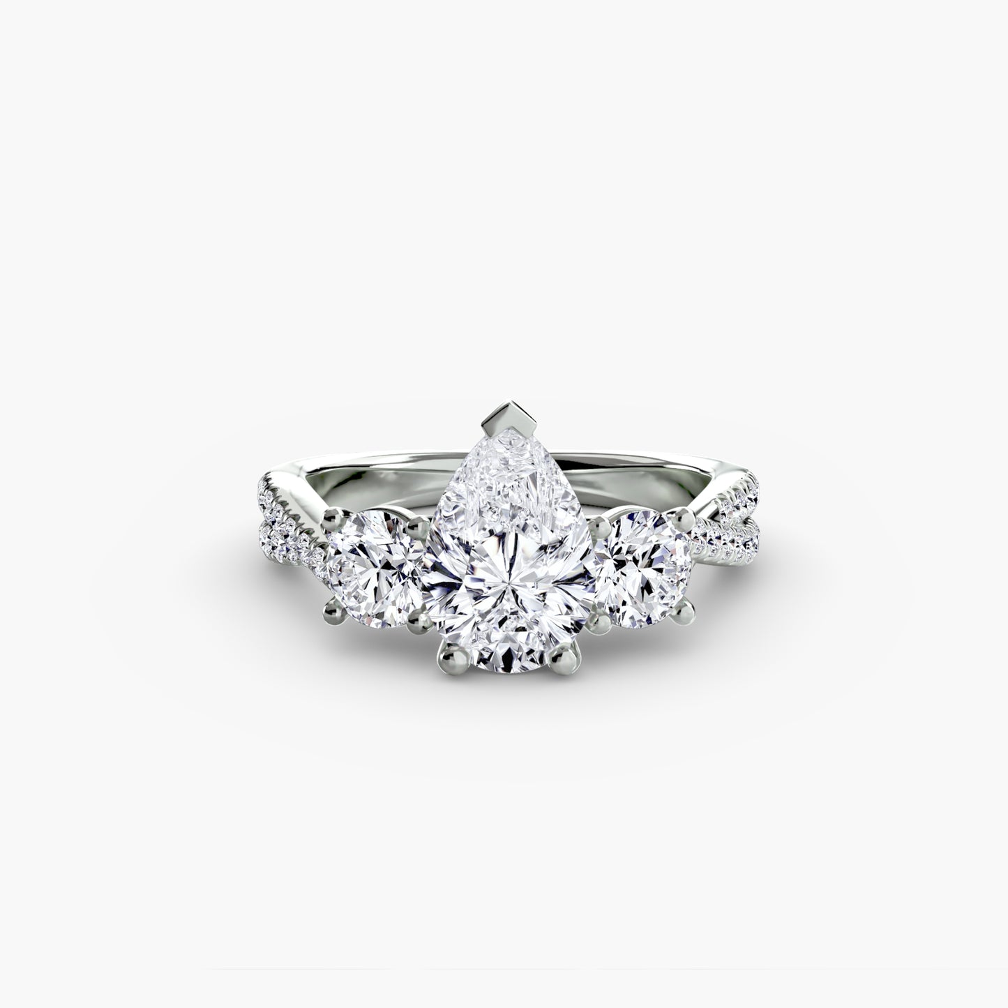 natural round diamond 0.77ct band on white background