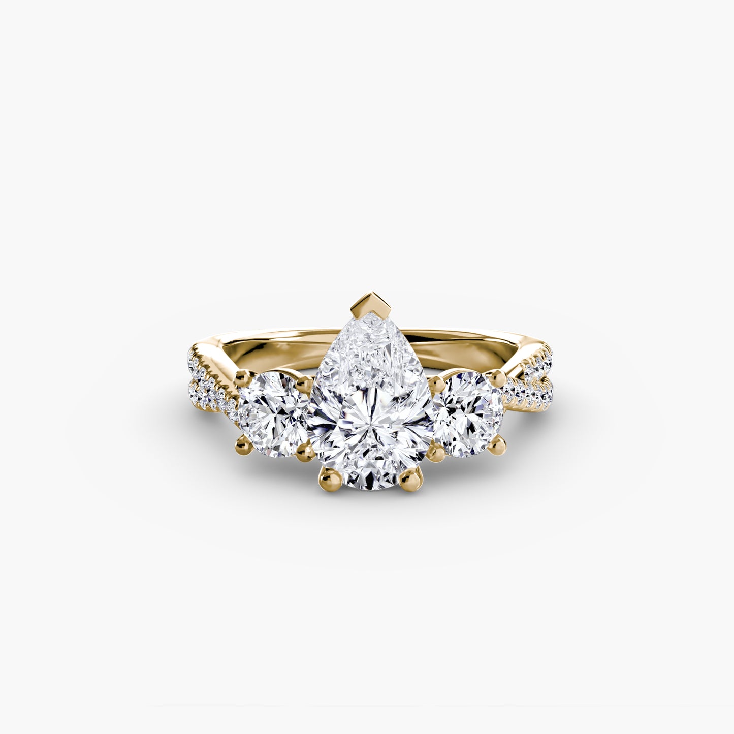natural round diamond 0.77ct band front view