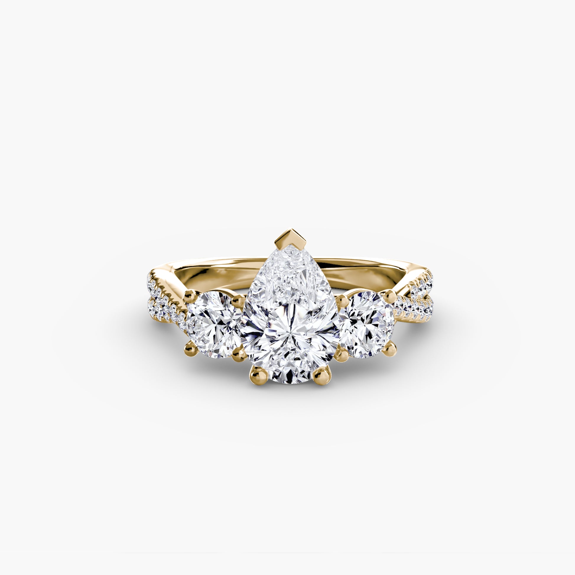 natural round diamond 0.77ct band front view
