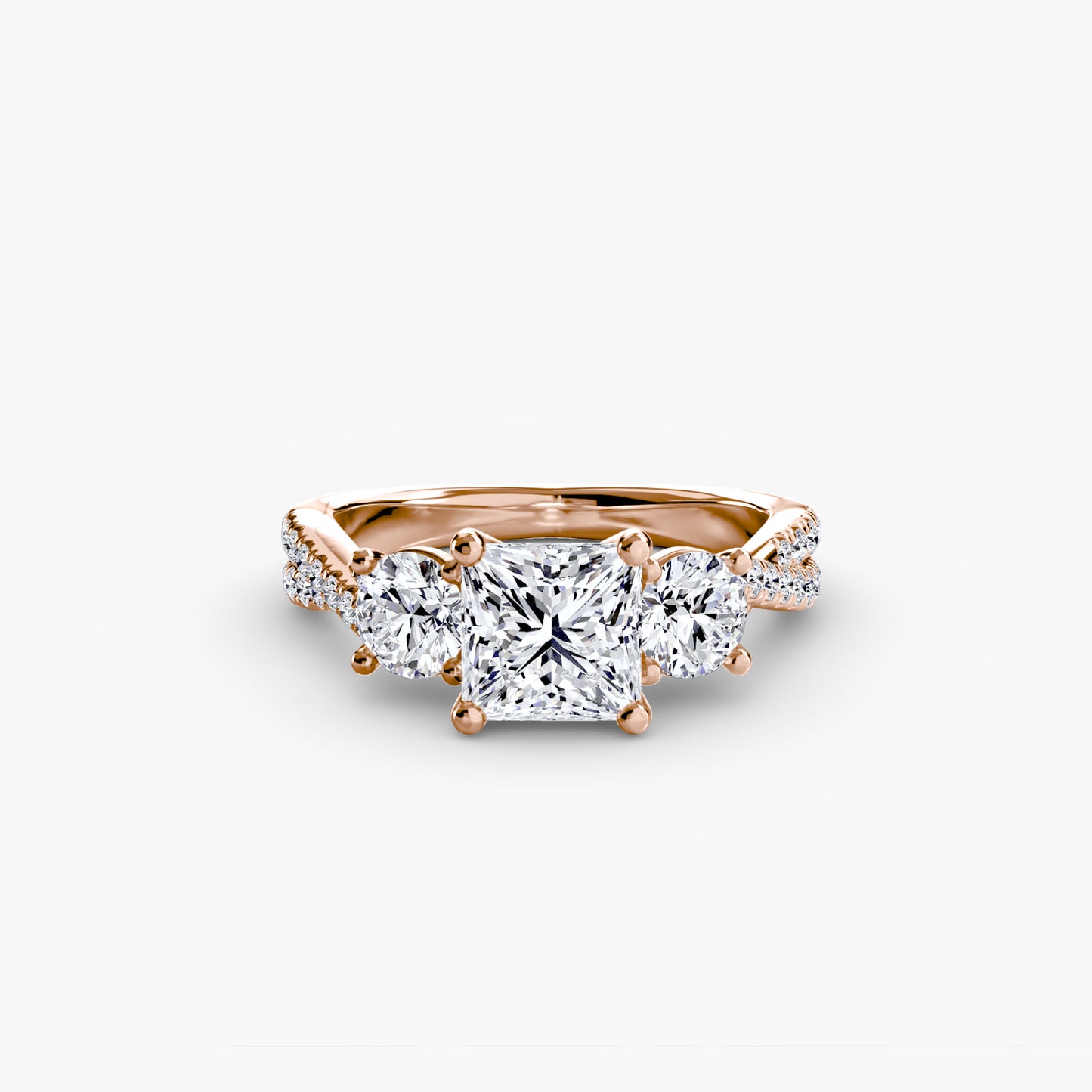 natural round diamond 0.77ct band three quarter angle