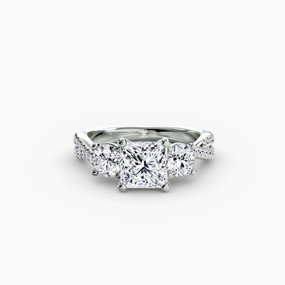 natural round diamond 0.77ct band front view