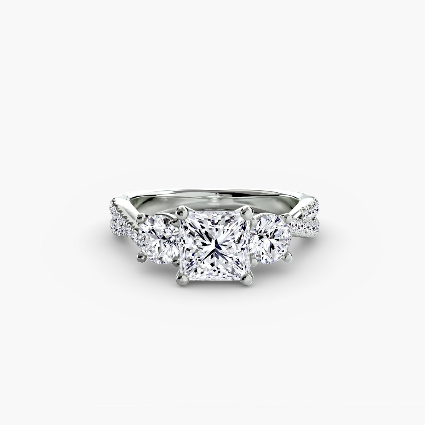 natural round diamond 0.77ct band close up detail