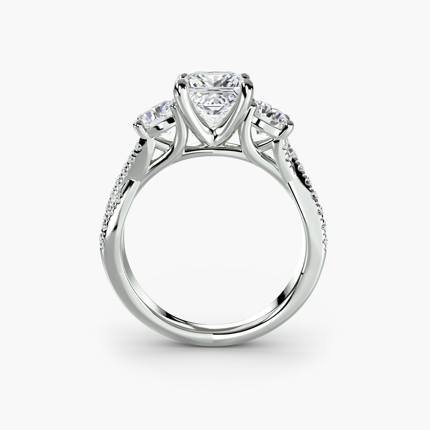natural round diamond 0.77ct band side angle
