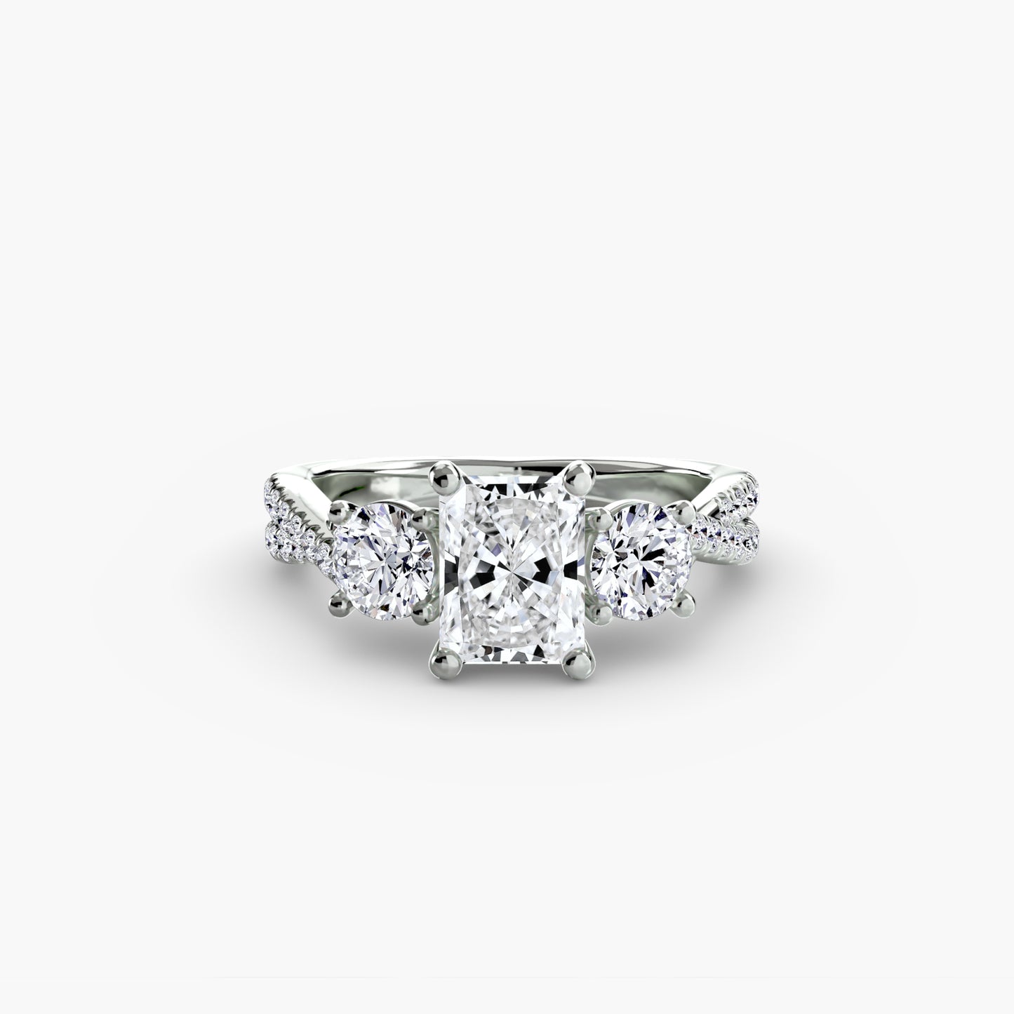natural round diamond 0.77ct band three quarter angle