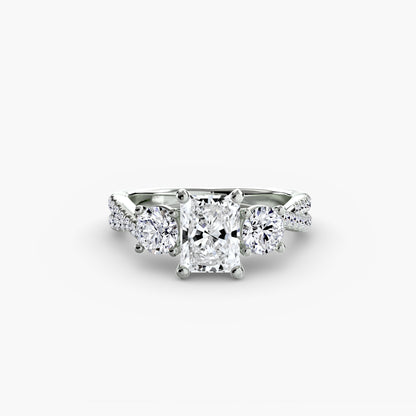 natural round diamond 0.77ct band three quarter angle