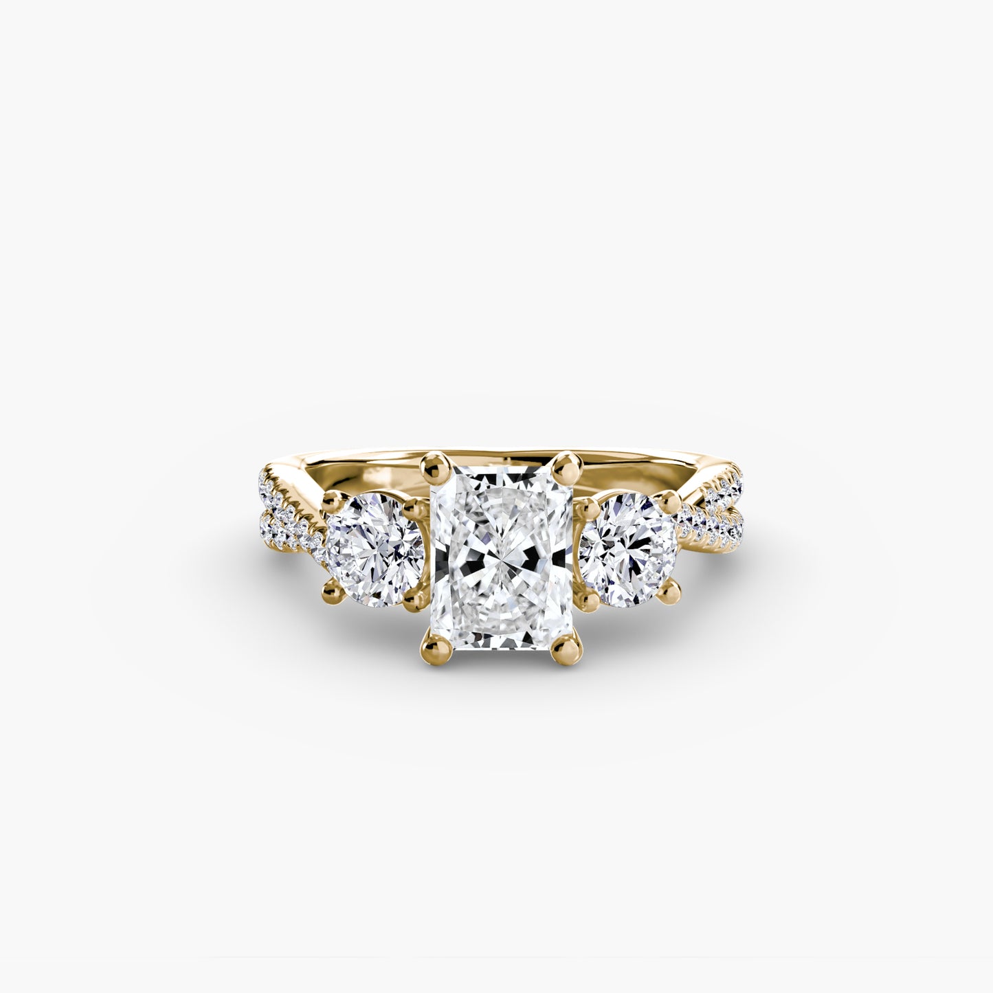 natural round diamond 0.77ct band profile view