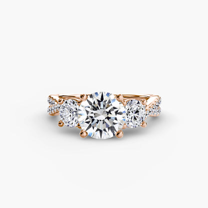 natural round diamond 0.77ct band with diamond accents