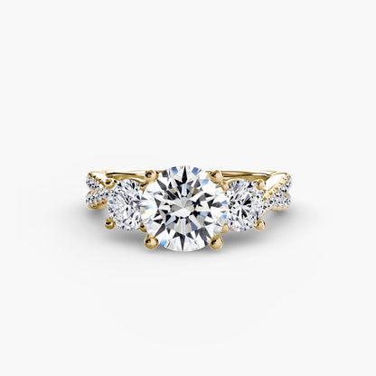 natural round diamond 0.77ct band macro detail