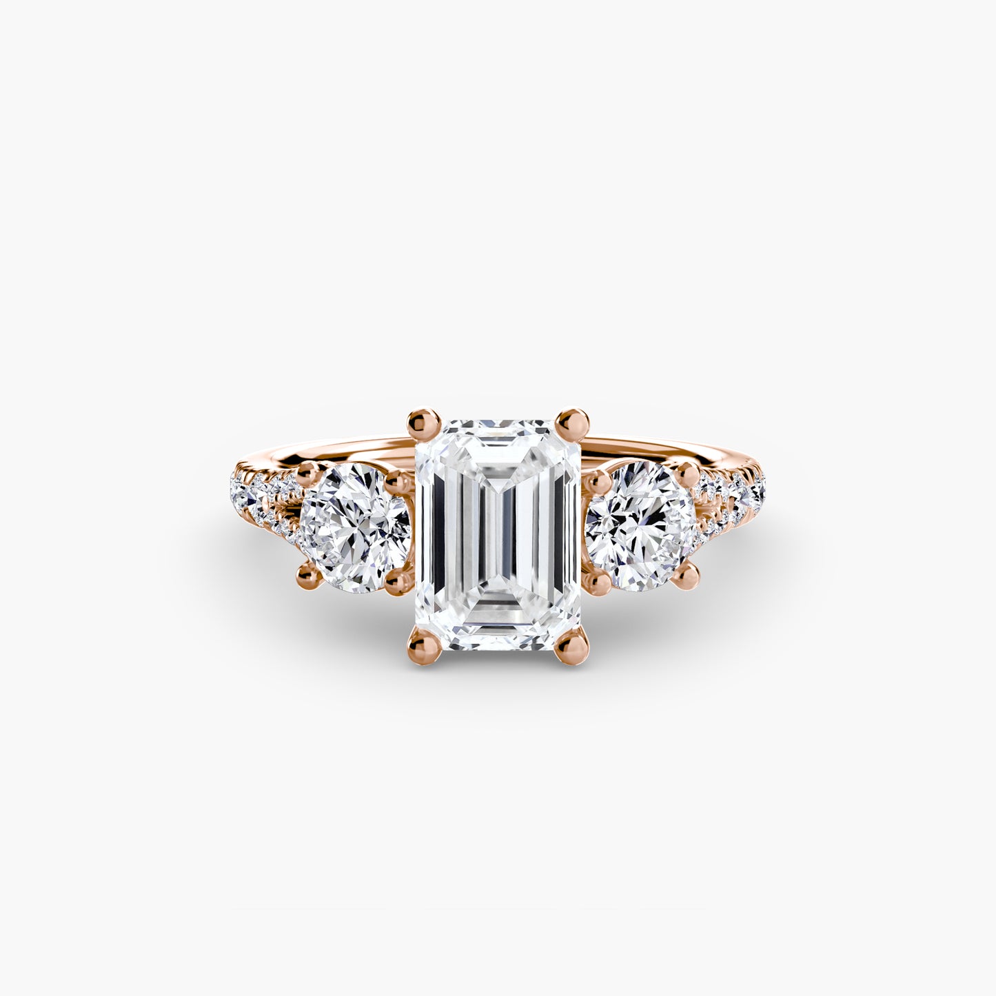 natural round diamond 0.77ct band front view
