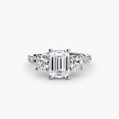 natural round diamond 0.77ct band three quarter angle