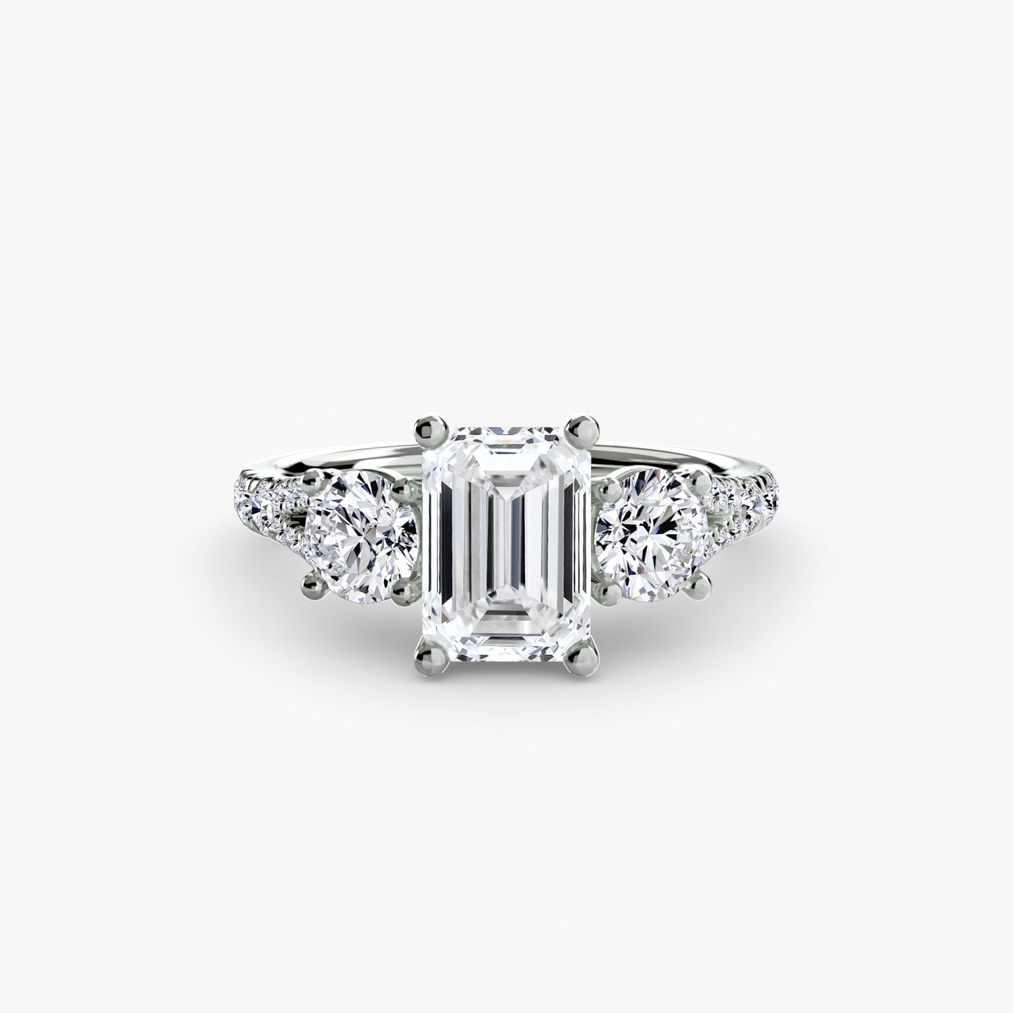 natural round diamond 0.77ct band back view
