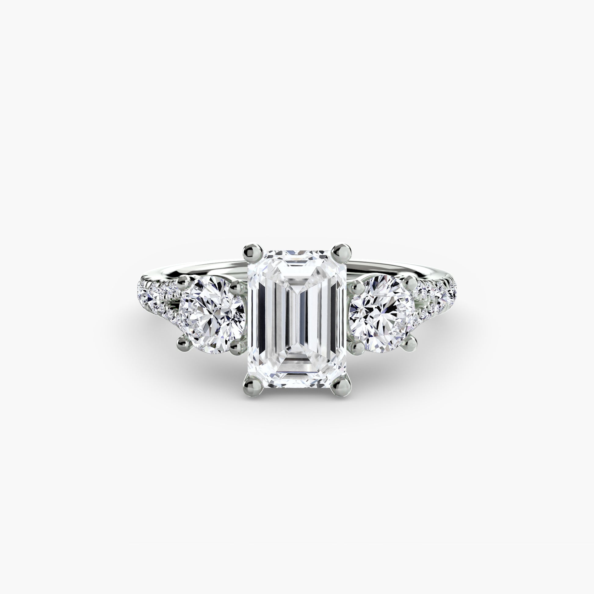 natural round diamond 0.77ct band back view