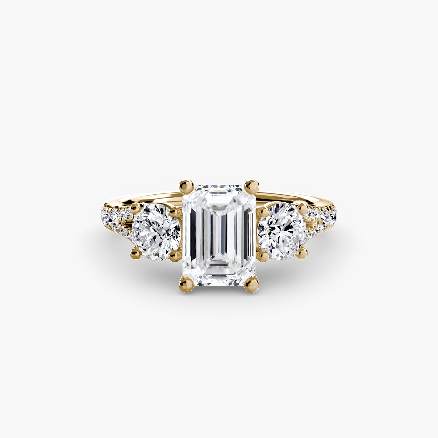 natural round diamond 0.77ct band profile view