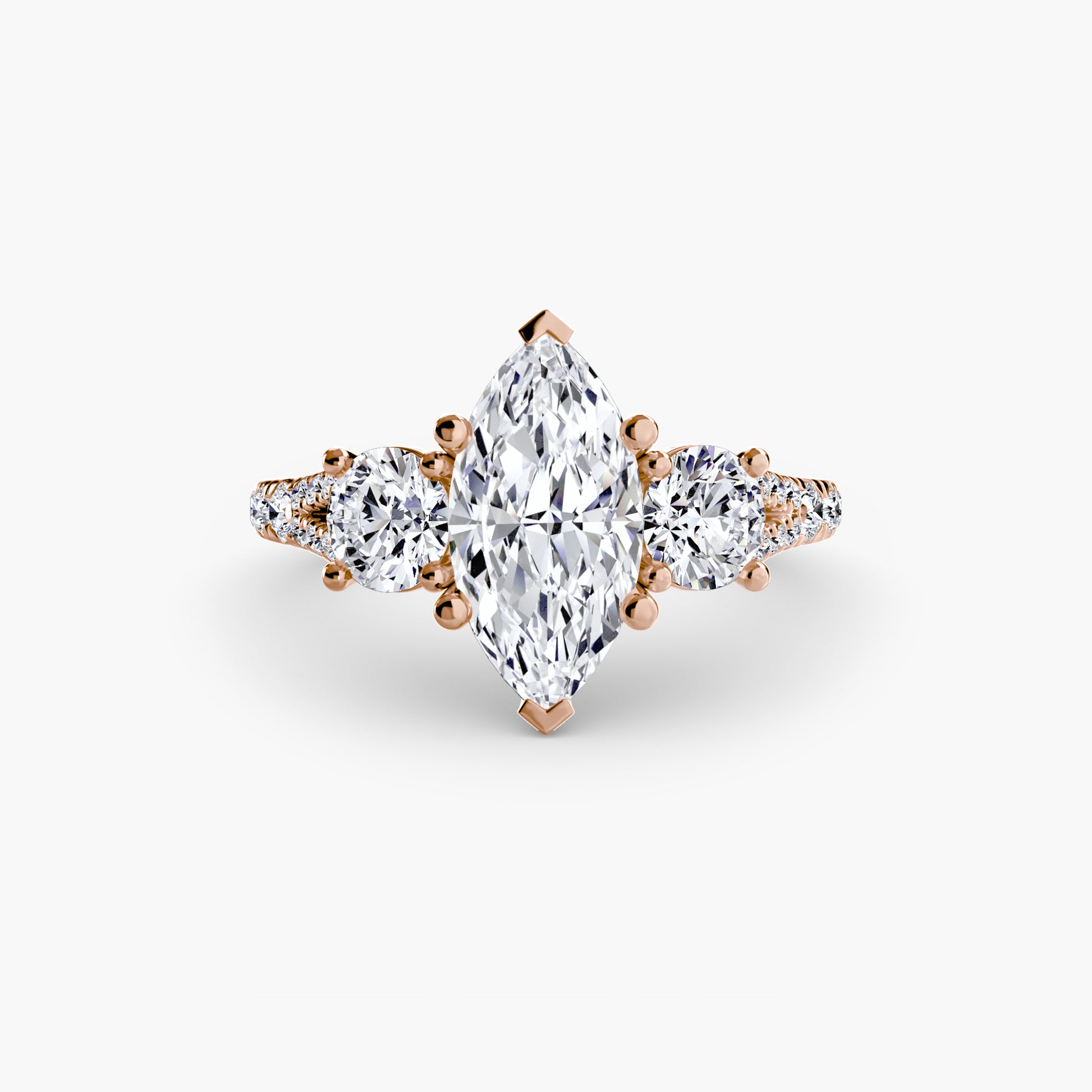 natural round diamond 0.77ct band profile view