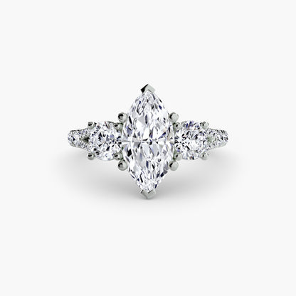 natural round diamond 0.77ct band front view