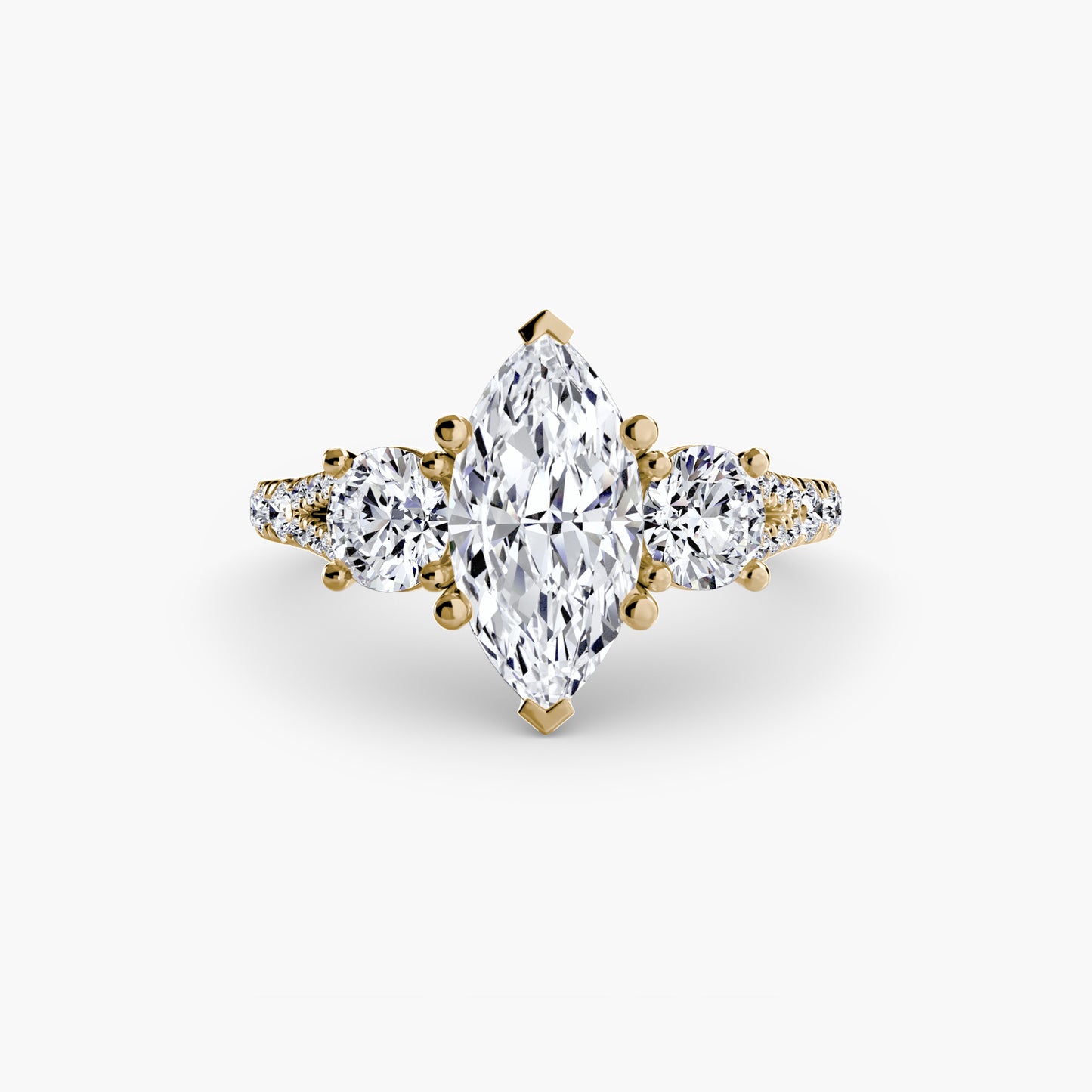 natural round diamond 0.77ct band three quarter angle
