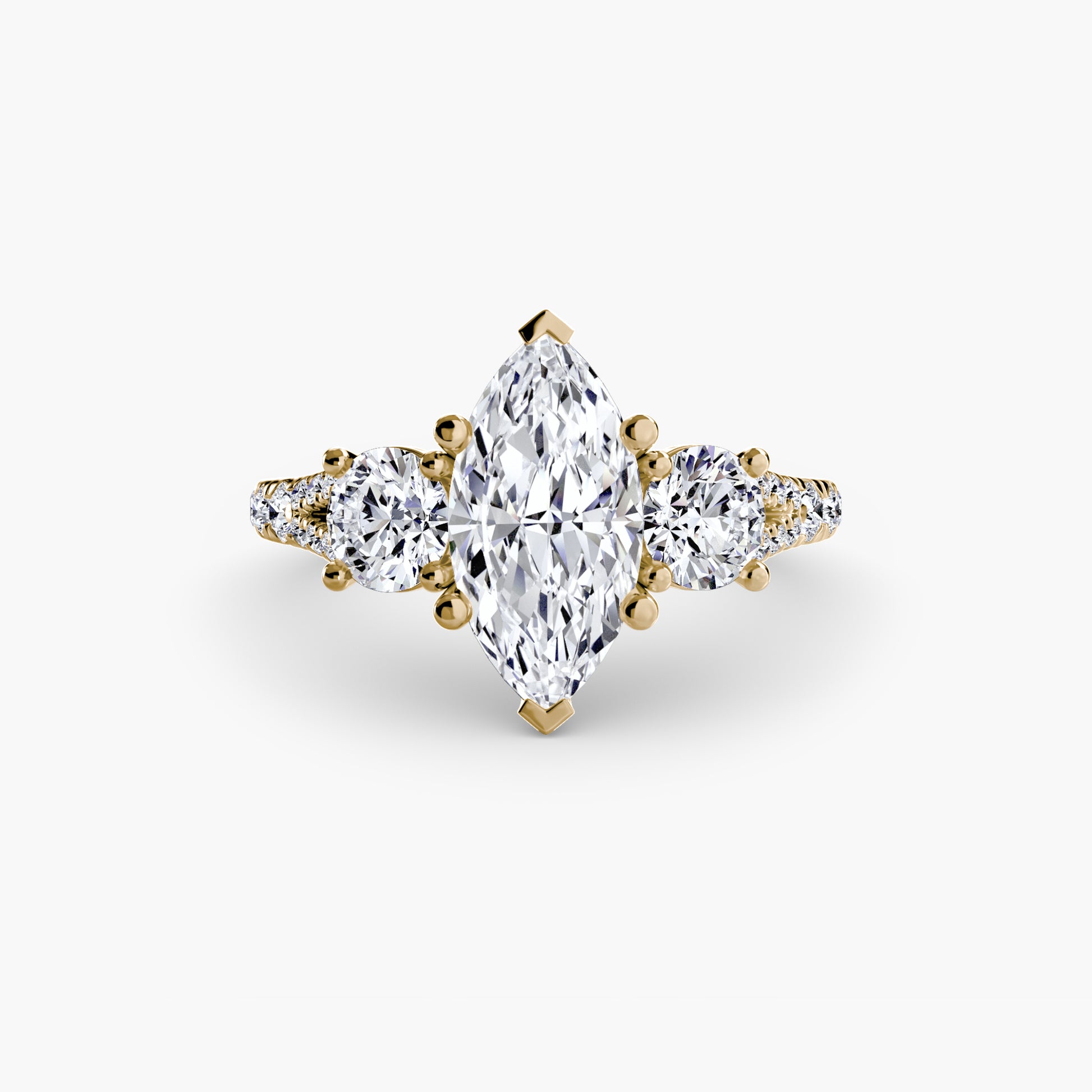 natural round diamond 0.77ct band three quarter angle