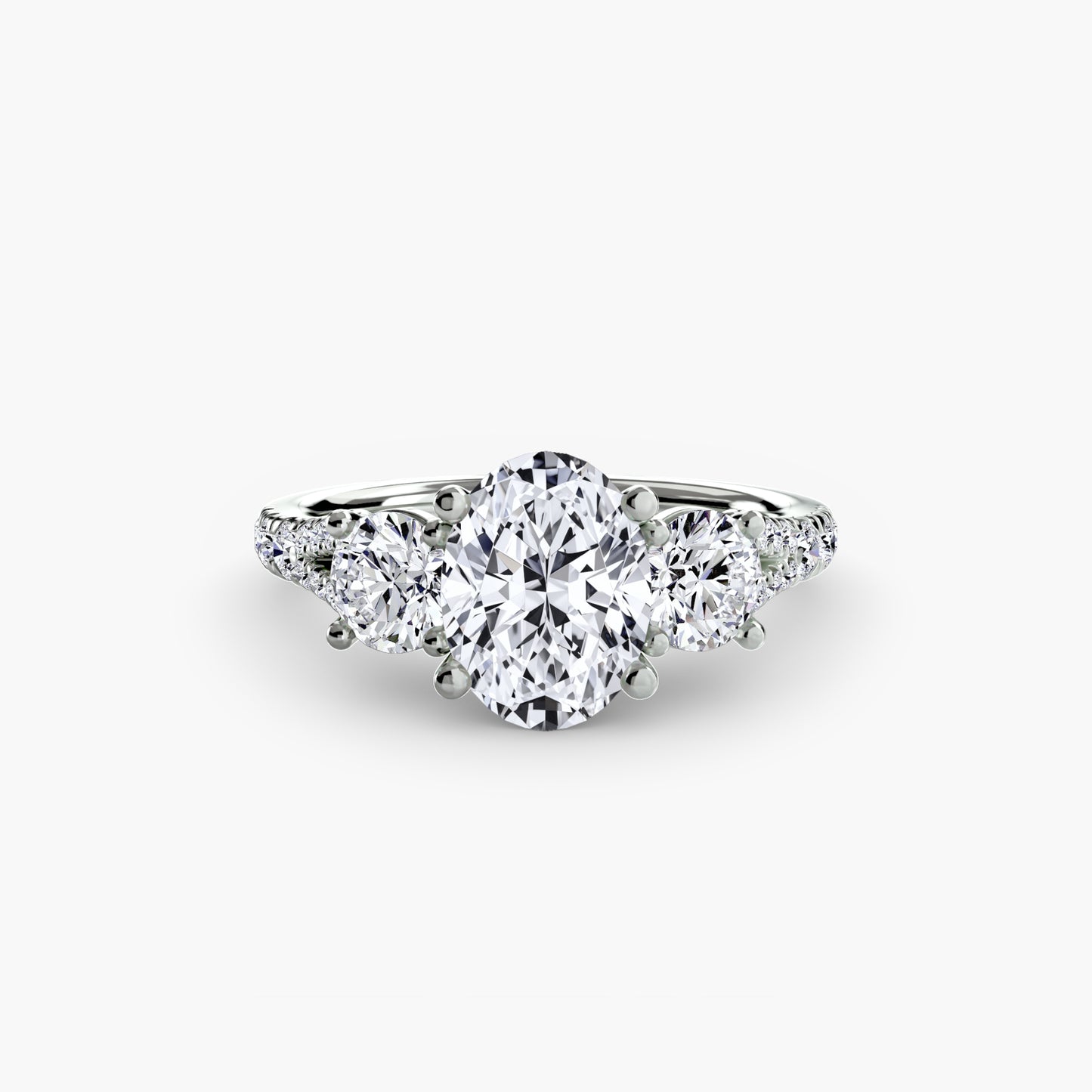 natural round diamond 0.77ct band profile view