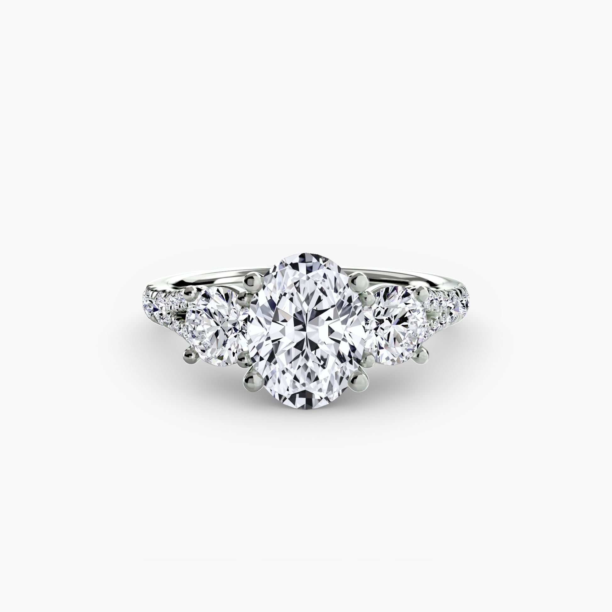 natural round diamond 0.77ct band profile view