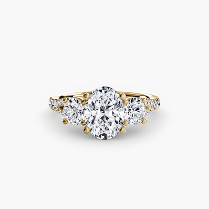 natural round diamond 0.77ct band profile view