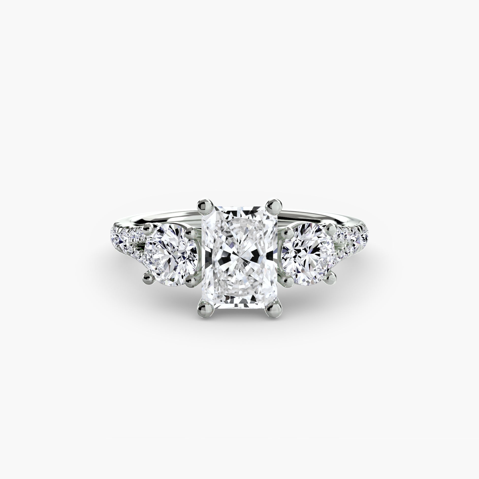 natural round diamond 0.77ct band three quarter angle