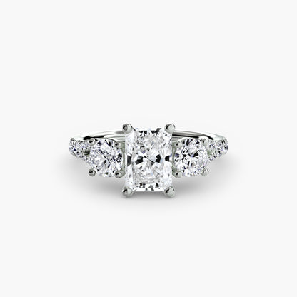 natural round diamond 0.77ct band three quarter angle