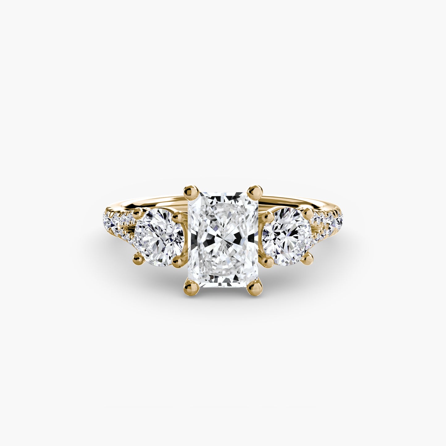 natural round diamond 0.77ct band profile view