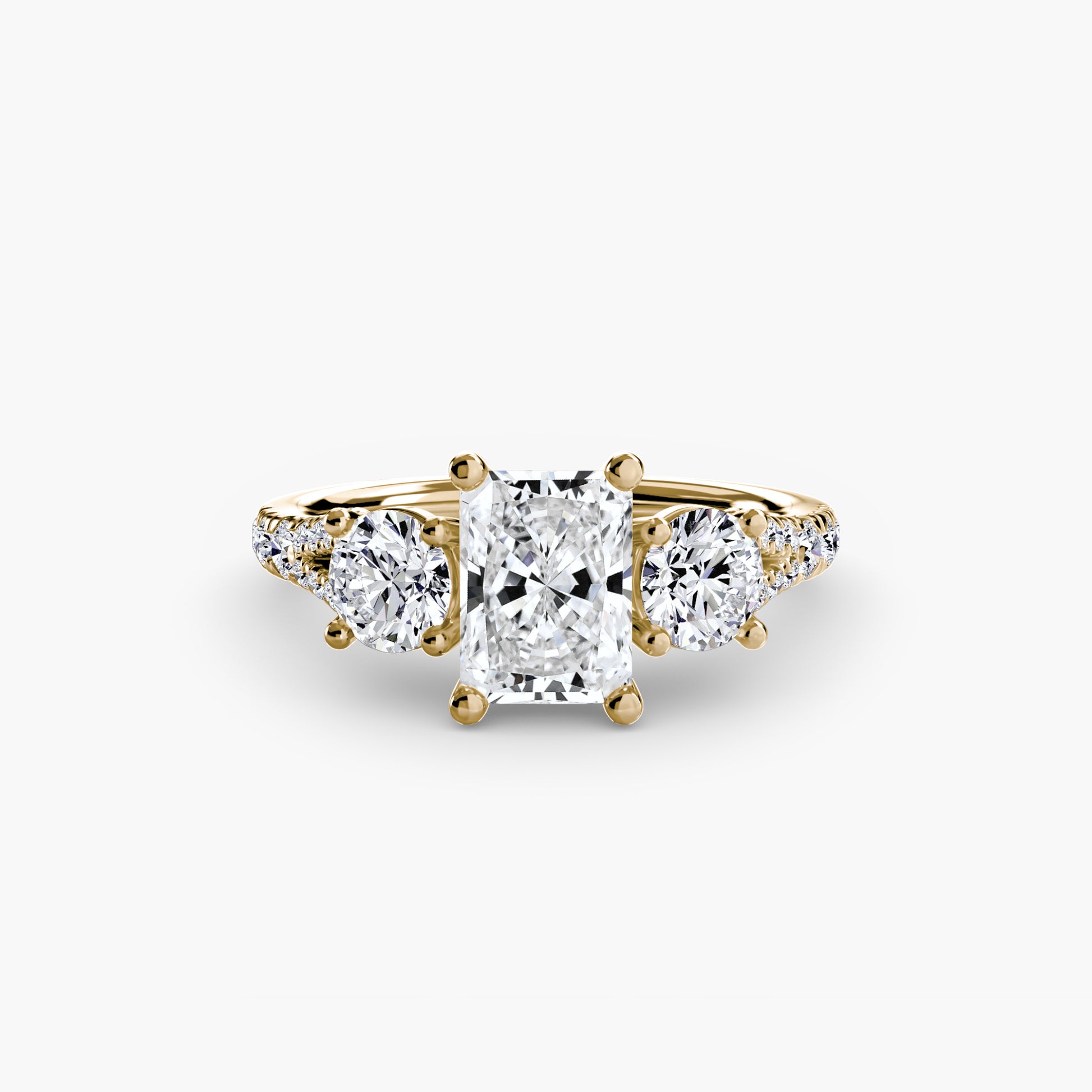 natural round diamond 0.77ct band profile view