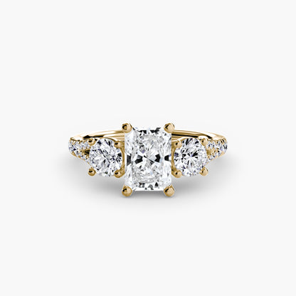 natural round diamond 0.77ct band profile view