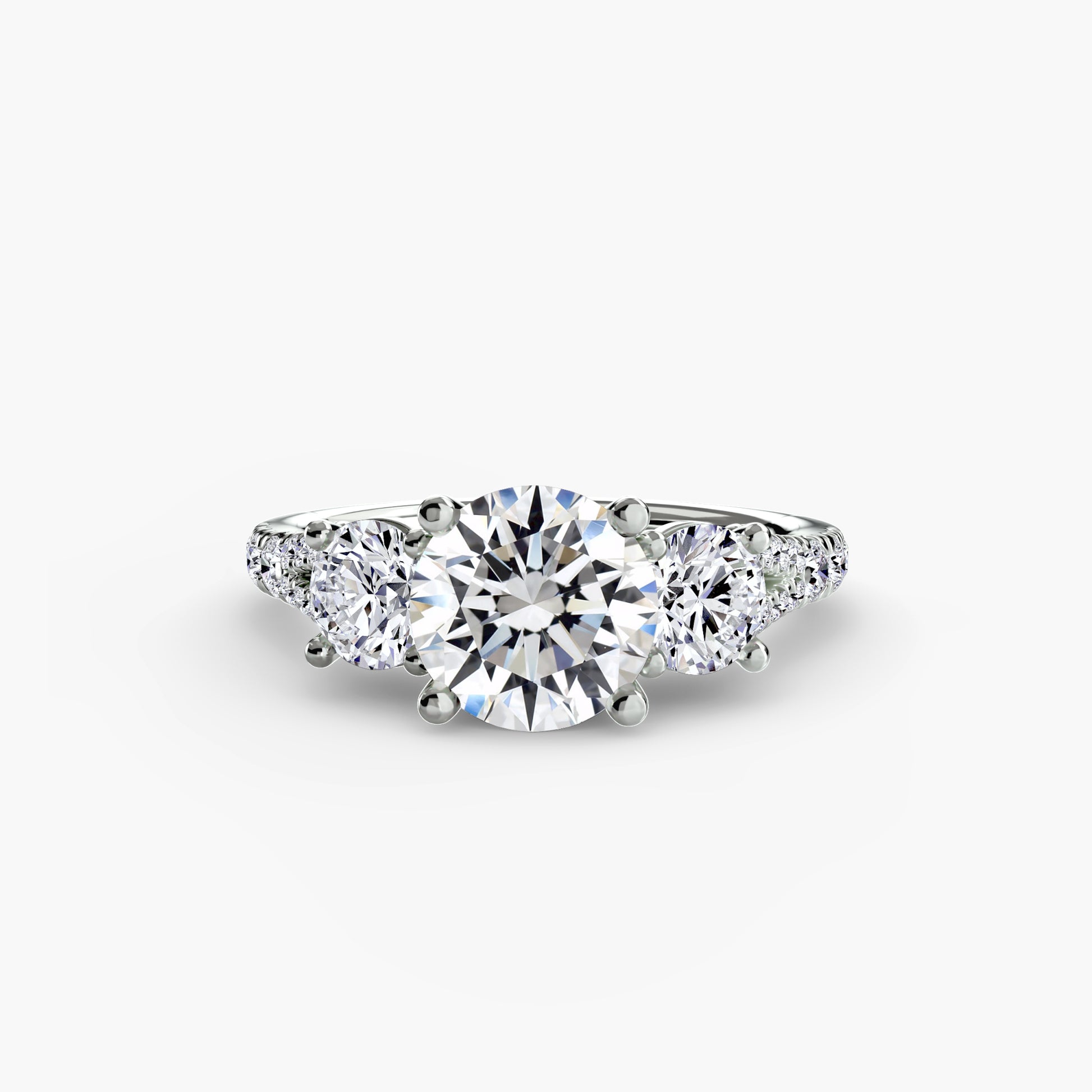natural round diamond 0.77ct band front view