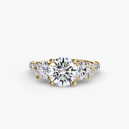 natural round diamond 0.77ct band macro detail