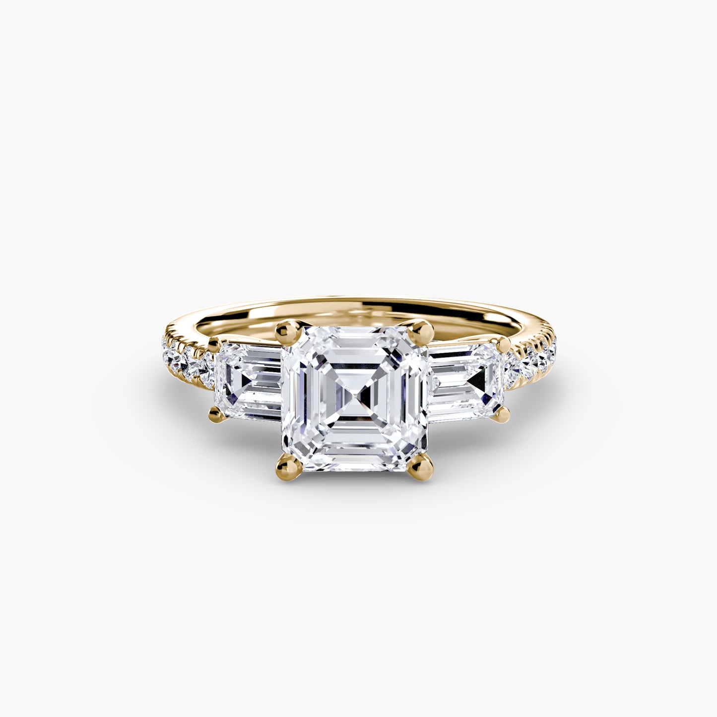 natural round diamond 0.89ct band profile view