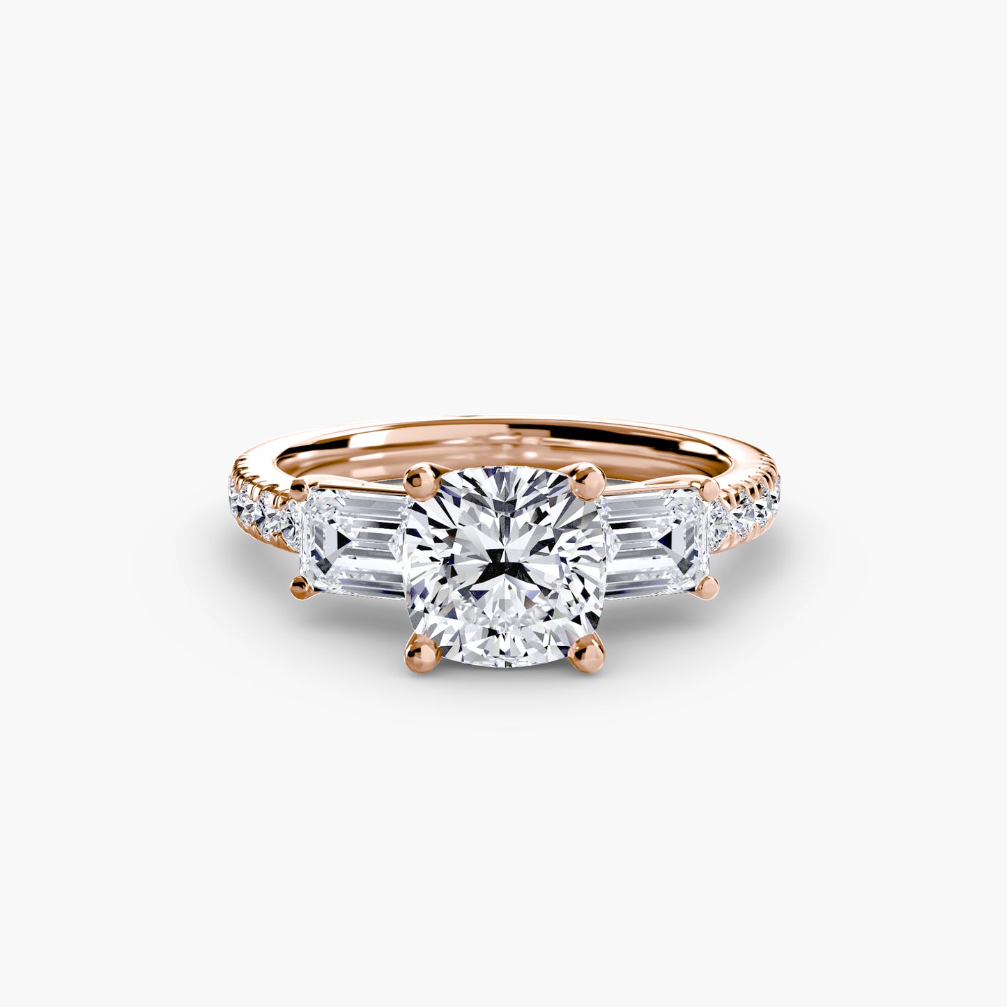 natural round diamond 0.89ct band three quarter angle
