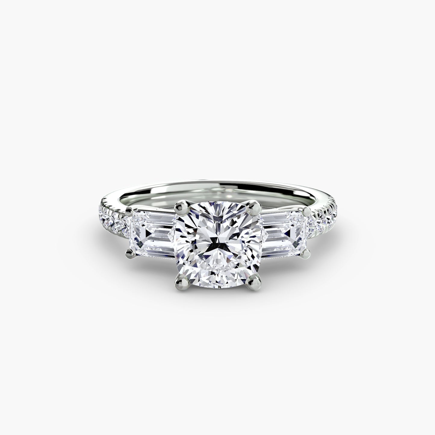 natural round diamond 0.89ct band profile view