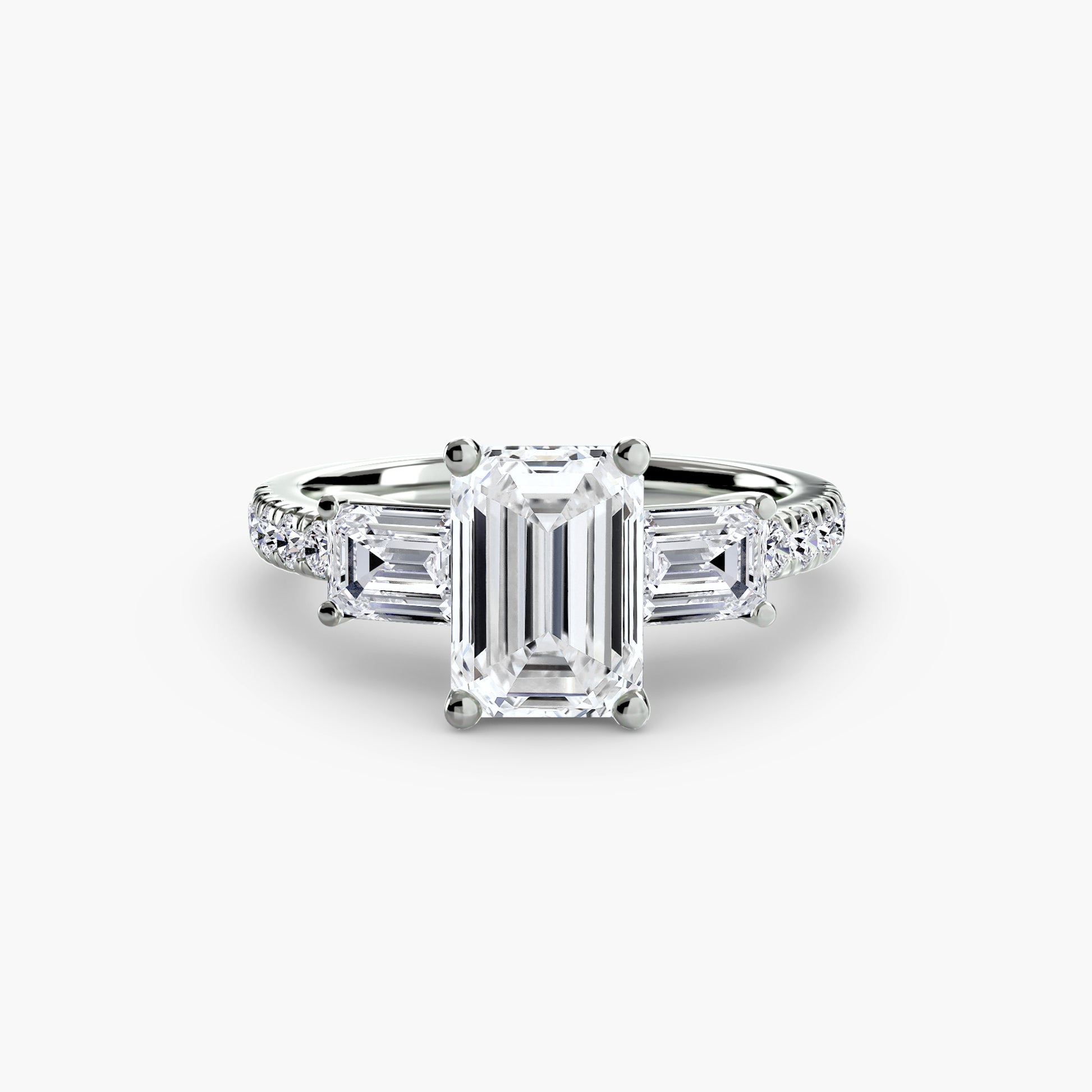 natural round diamond 0.89ct band three quarter angle