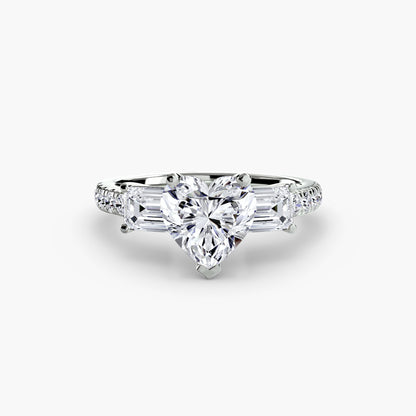 natural round diamond 0.89ct band three quarter angle