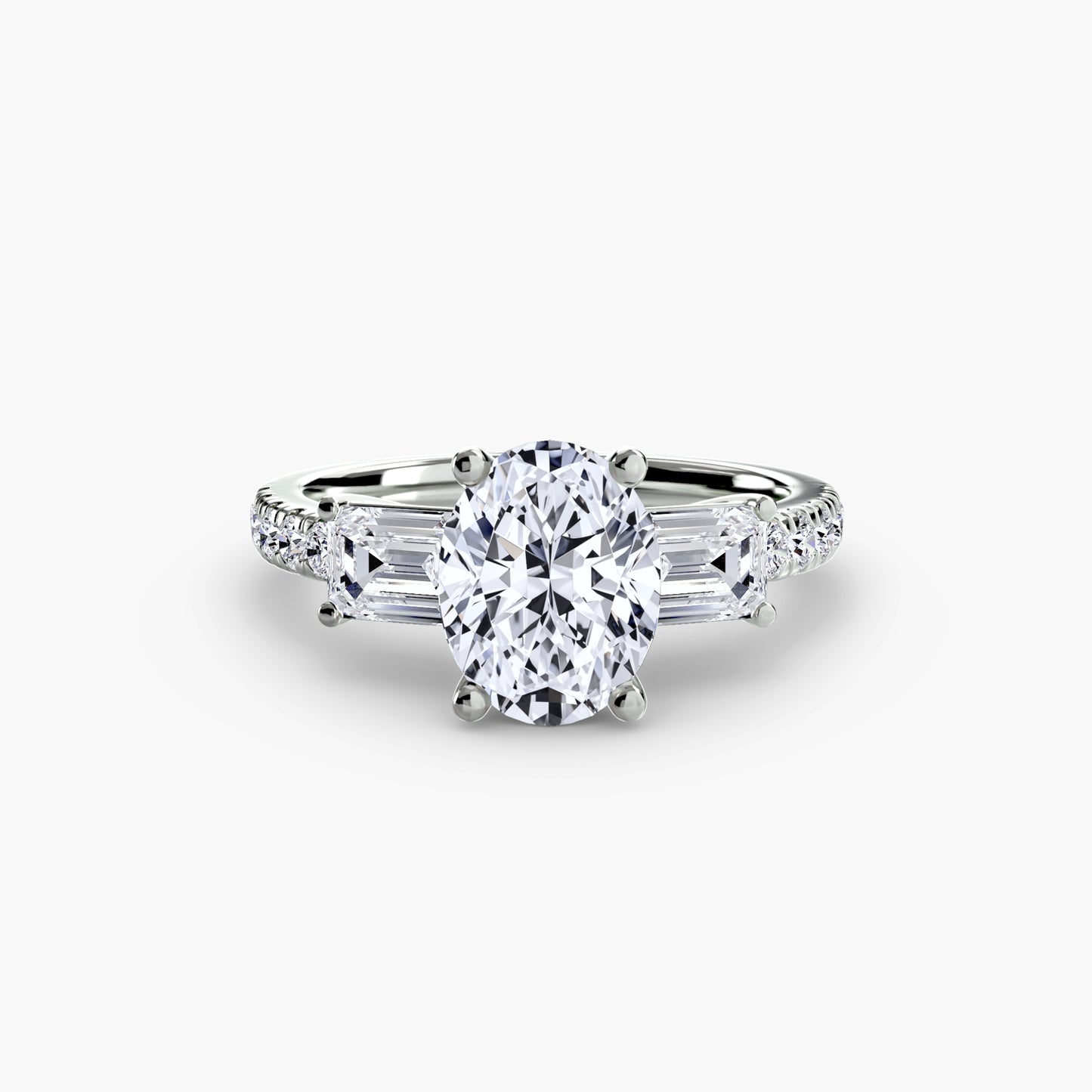 natural round diamond 0.89ct band profile view