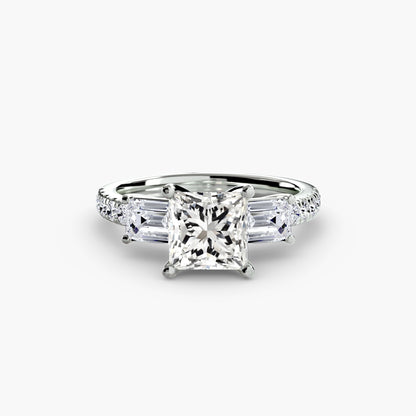 natural round diamond 0.89ct band profile view
