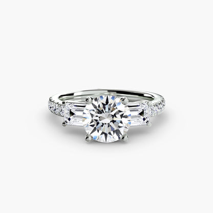 natural round diamond 0.89ct band front view
