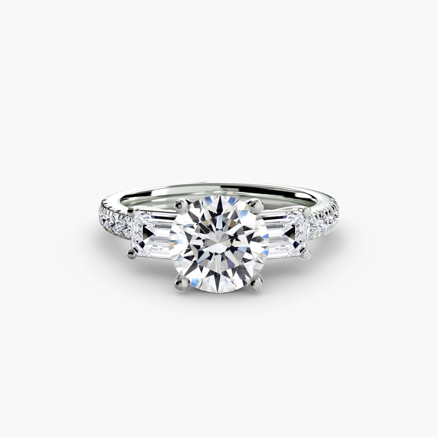 natural round diamond 0.89ct band close up detail