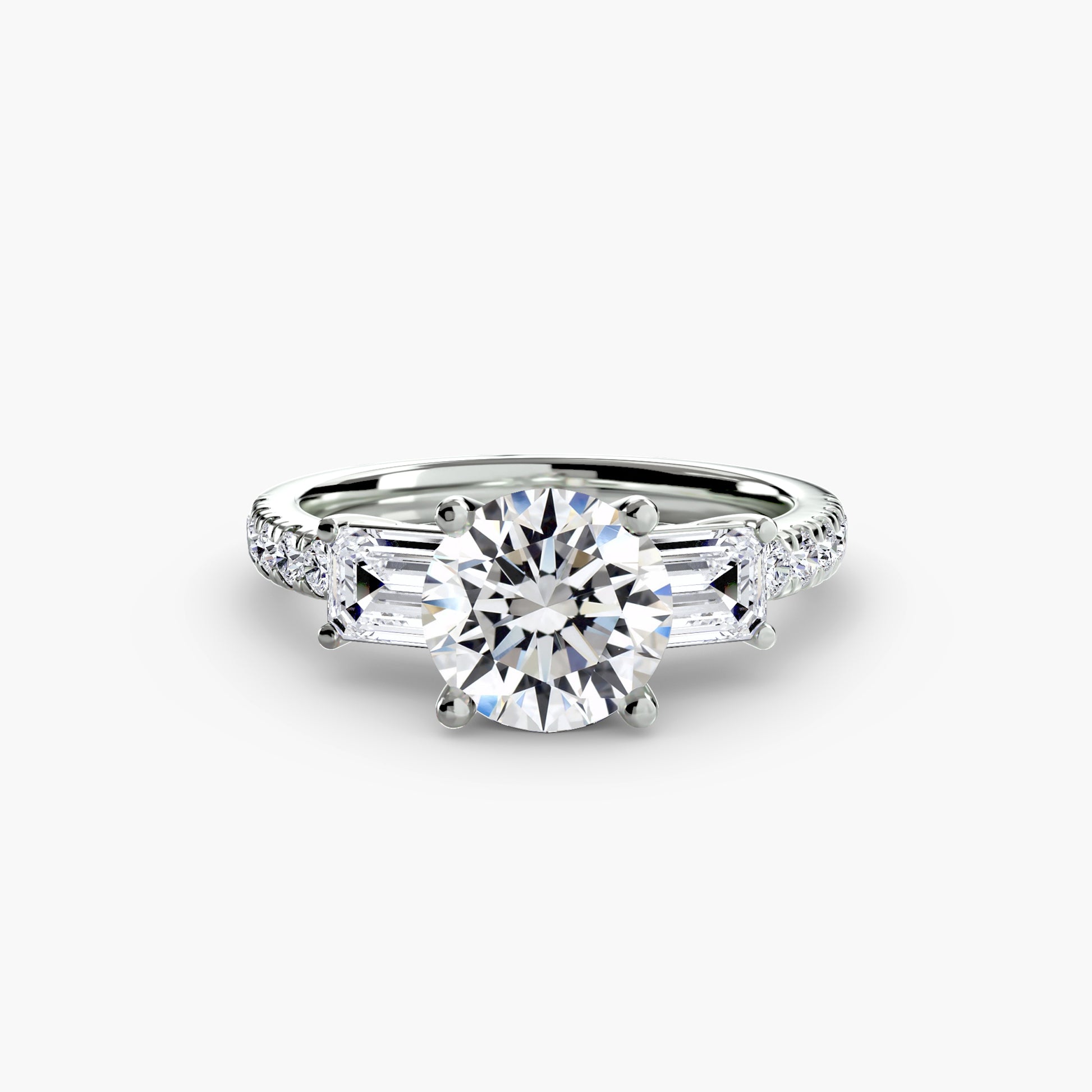 natural round diamond 0.89ct band close up detail