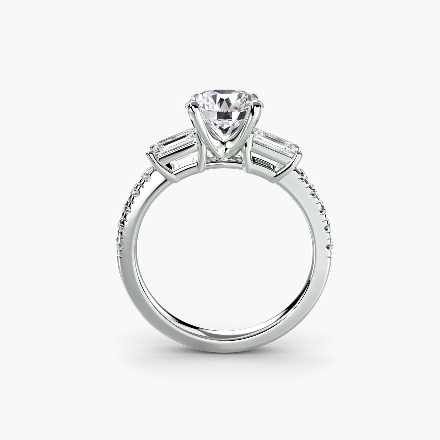 natural round diamond 0.89ct band side angle