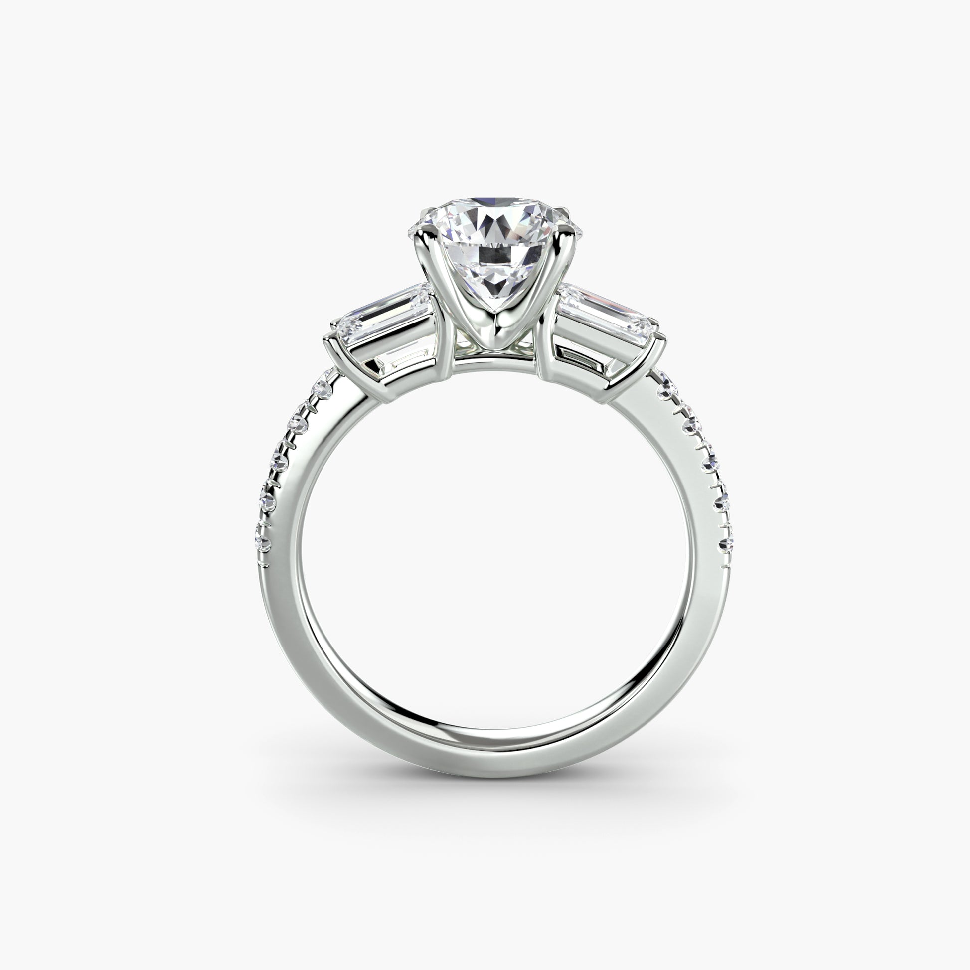 natural round diamond 0.89ct band side angle