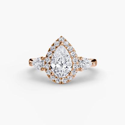 natural round diamond 0.52ct ring with diamond accents
