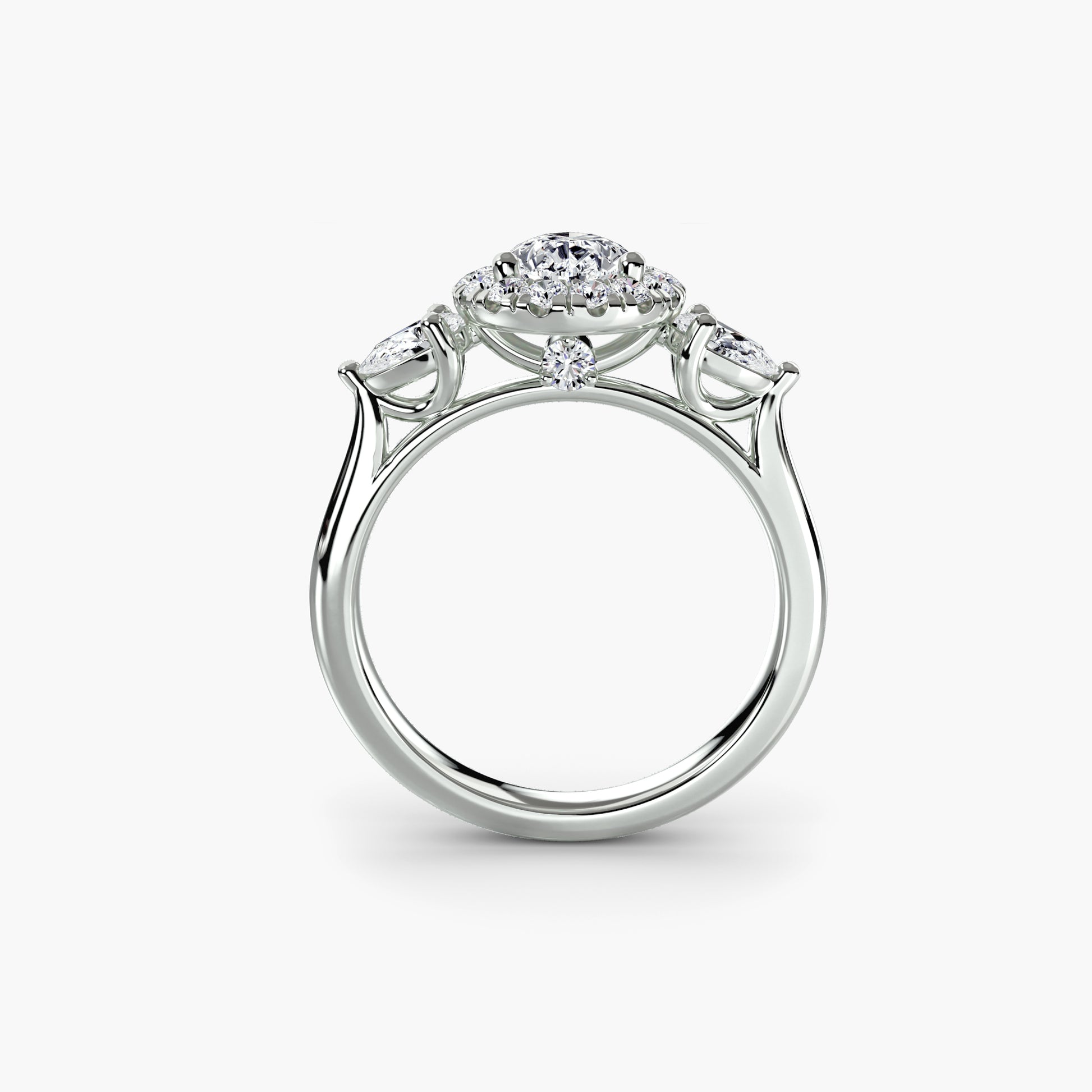 natural round diamond 0.52ct ring side angle