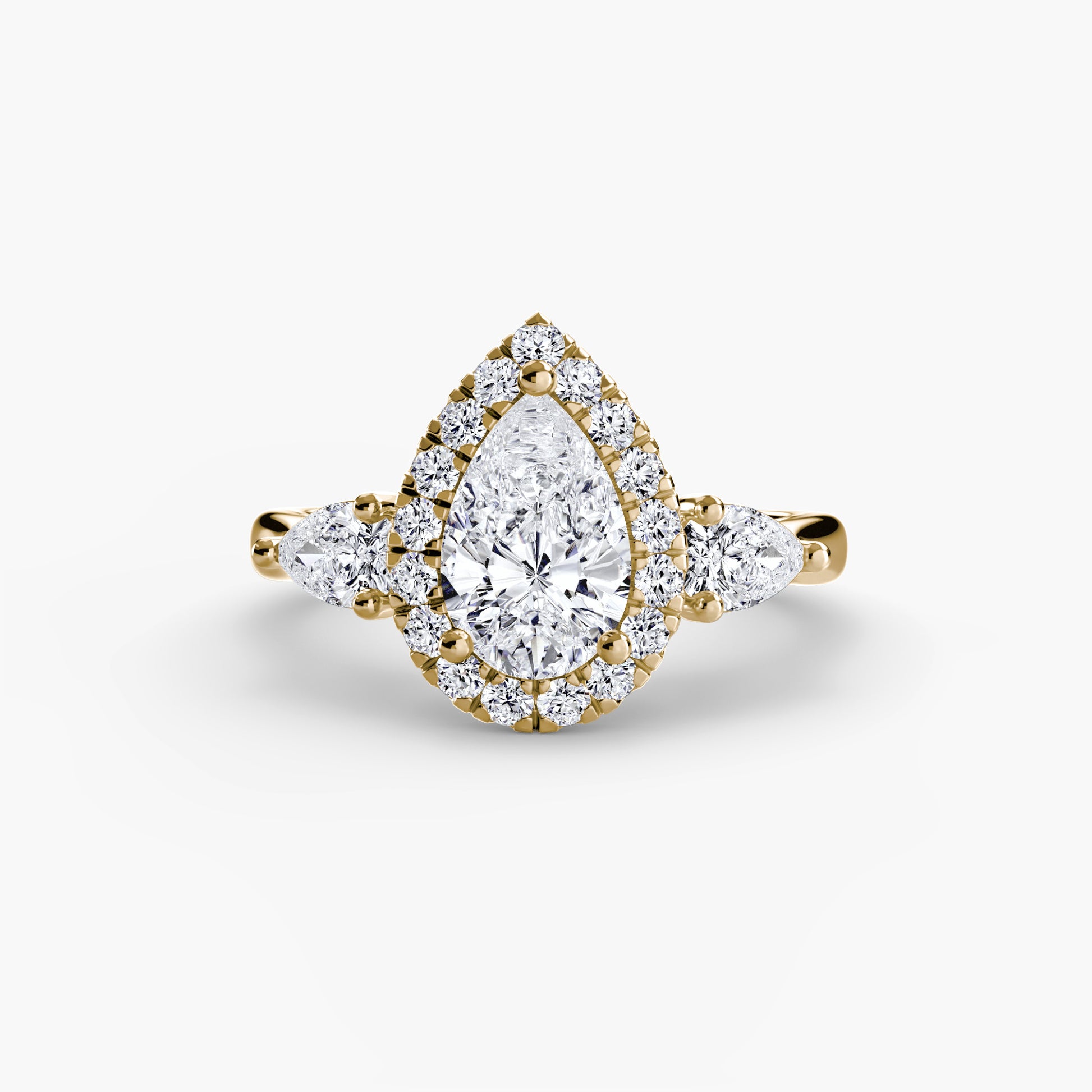 natural round diamond 0.52ct ring three quarter angle