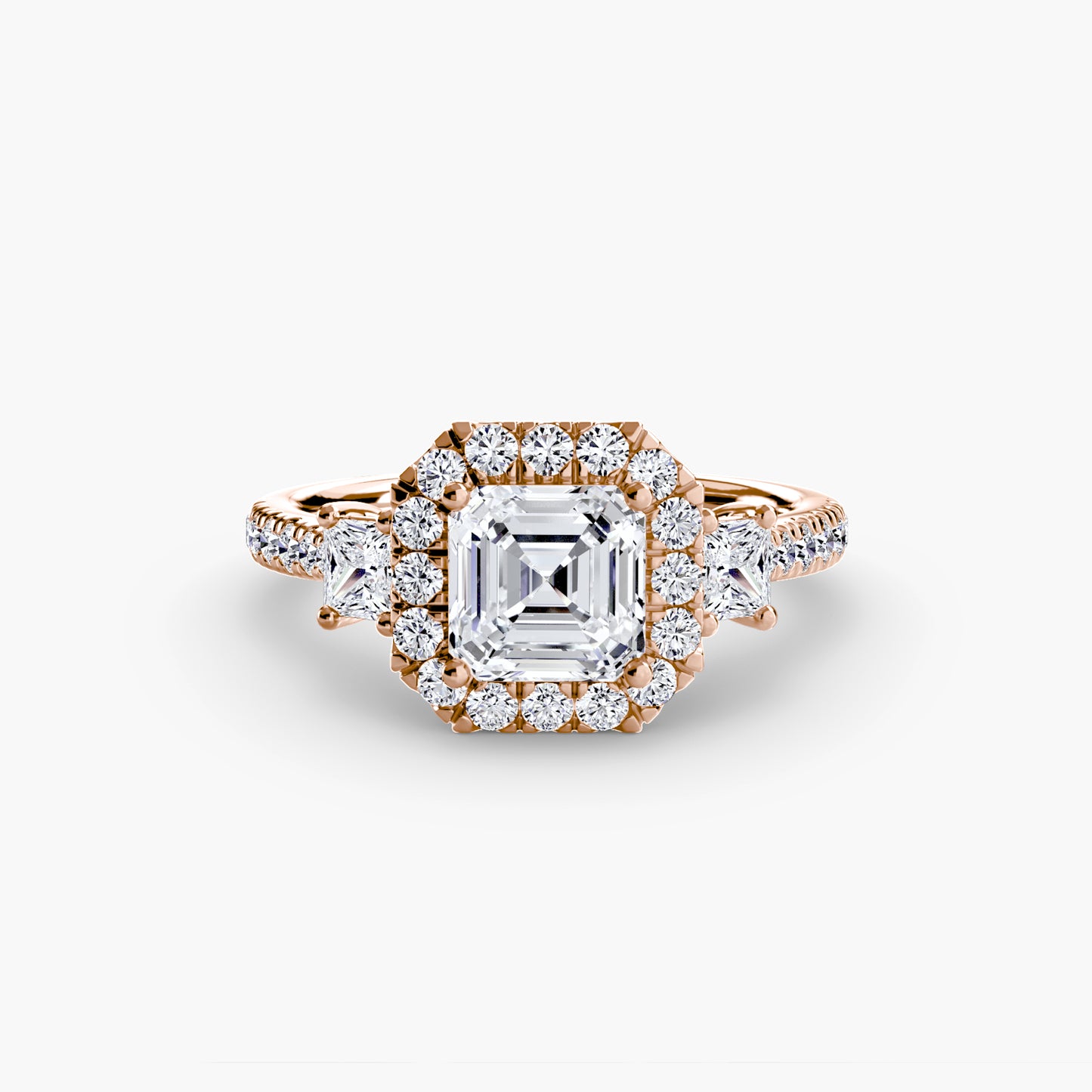 natural round diamond 0.69ct ring on white background