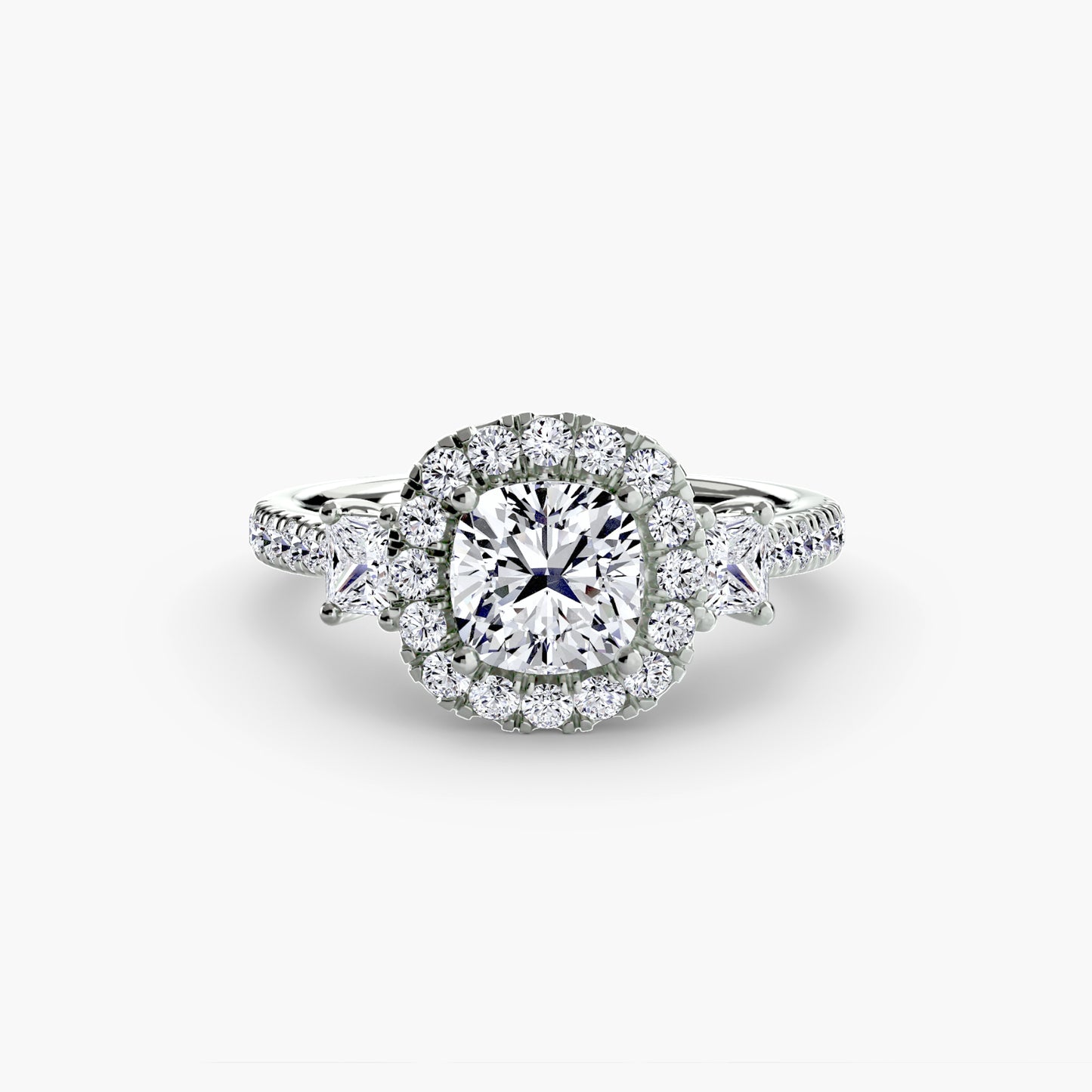 natural round diamond 0.69ct ring on white background