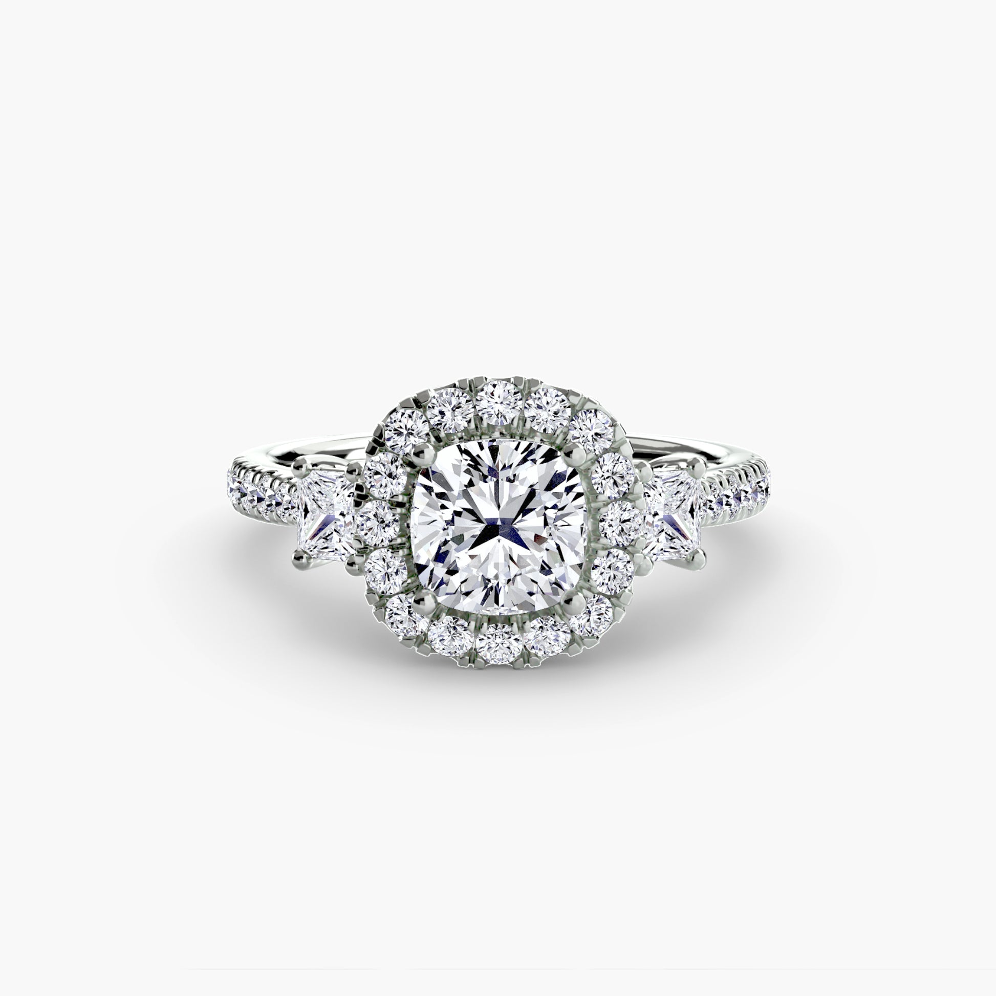 natural round diamond 0.69ct ring on white background
